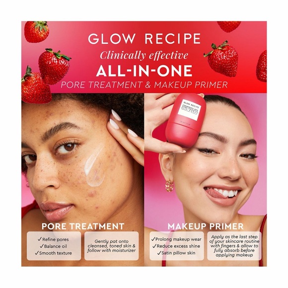 Glow Recipe Strawberry BHA Pore-Smooth Blur Drops Serum | 30 mL 🍓✨ - Picture 7 of 12